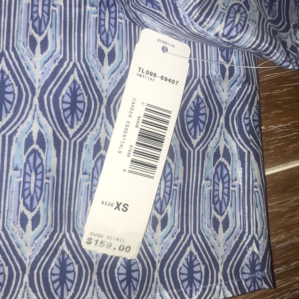 Pendleton Light Blue Geometric Blouse - image 3
